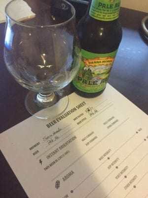 Week 1 of the Beer Tasting Mastery course involved evaluating Sierra Nevada Pale Ale.