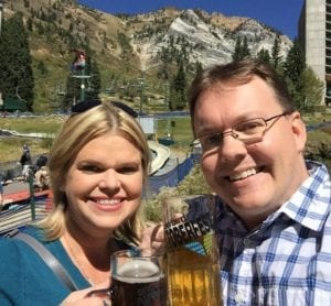 Tim and Amy at Oktoberfest at Snowbird.