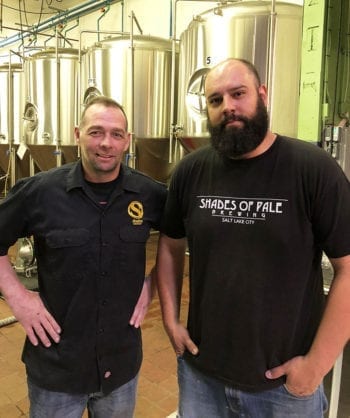 Trent Fargher, left, founder and president of Shades Brewing, and Marcio Buffolo, head brewer.