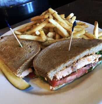 The lunch-special BLT with blackened salmon and a side of garlic fries is a favorite of mine.