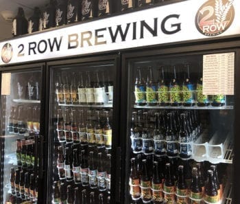 The cold beer fridge at 2 Row Brewing in Midvale, Utah.