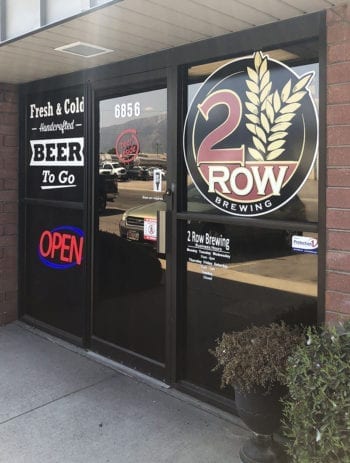 The 2 Row Brewing bottle shop and brewery is located at 6856 South 300 West in Midvale, Utah. 