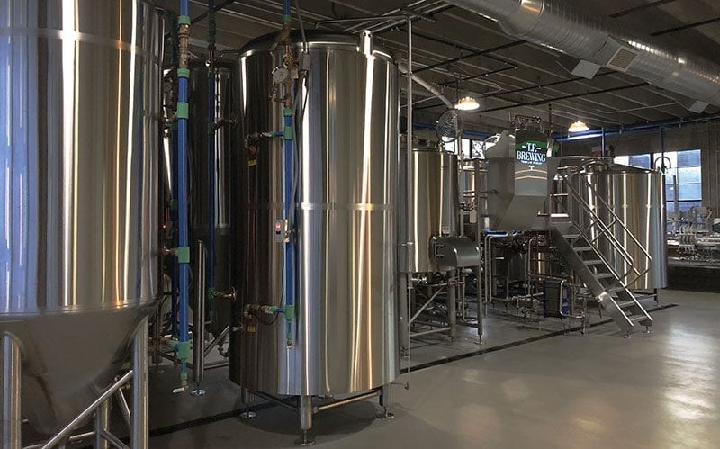 T.F. Brewing features a custom-made 15-barrel brewhouse.