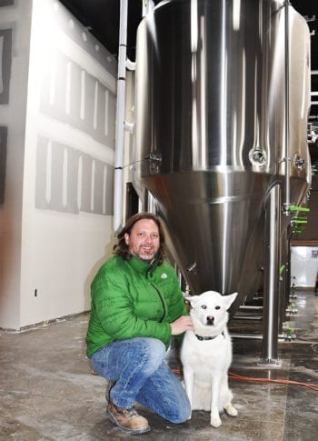 Brew dog 'Zilla with Level Crossing Brewing Owner Mark Medura.