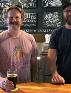 Chad Hopkins, left, of Hopkins Brewing and Scott Parker, of Salt Flats Brewing, collaborated on a Chile Mango Gose that will be available for the first time at the Utah Brewers Guild Fest on June 29, 2019.