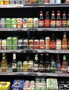 Shelves of 4% craft beer at Harmons grocery store in October 2019. A new law went into effect on Nov. 1, 2019, that allows for Utah retailers to sell beer containing up to 5% alcohol by volume.