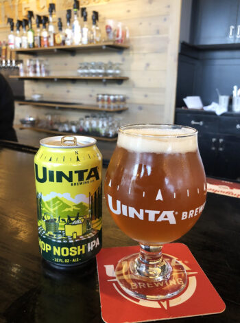 Hop Nosh IPA, a 7.3% ABV flagship IPA from Uinta Brewing.