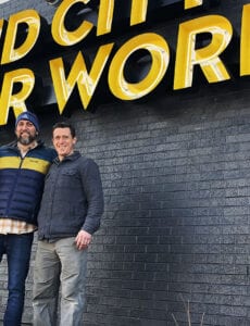 Grid City Beer Works. From left: Jeremy Gross, head brewer; Drew Reynolds, CEO; Justin Belliveau, president