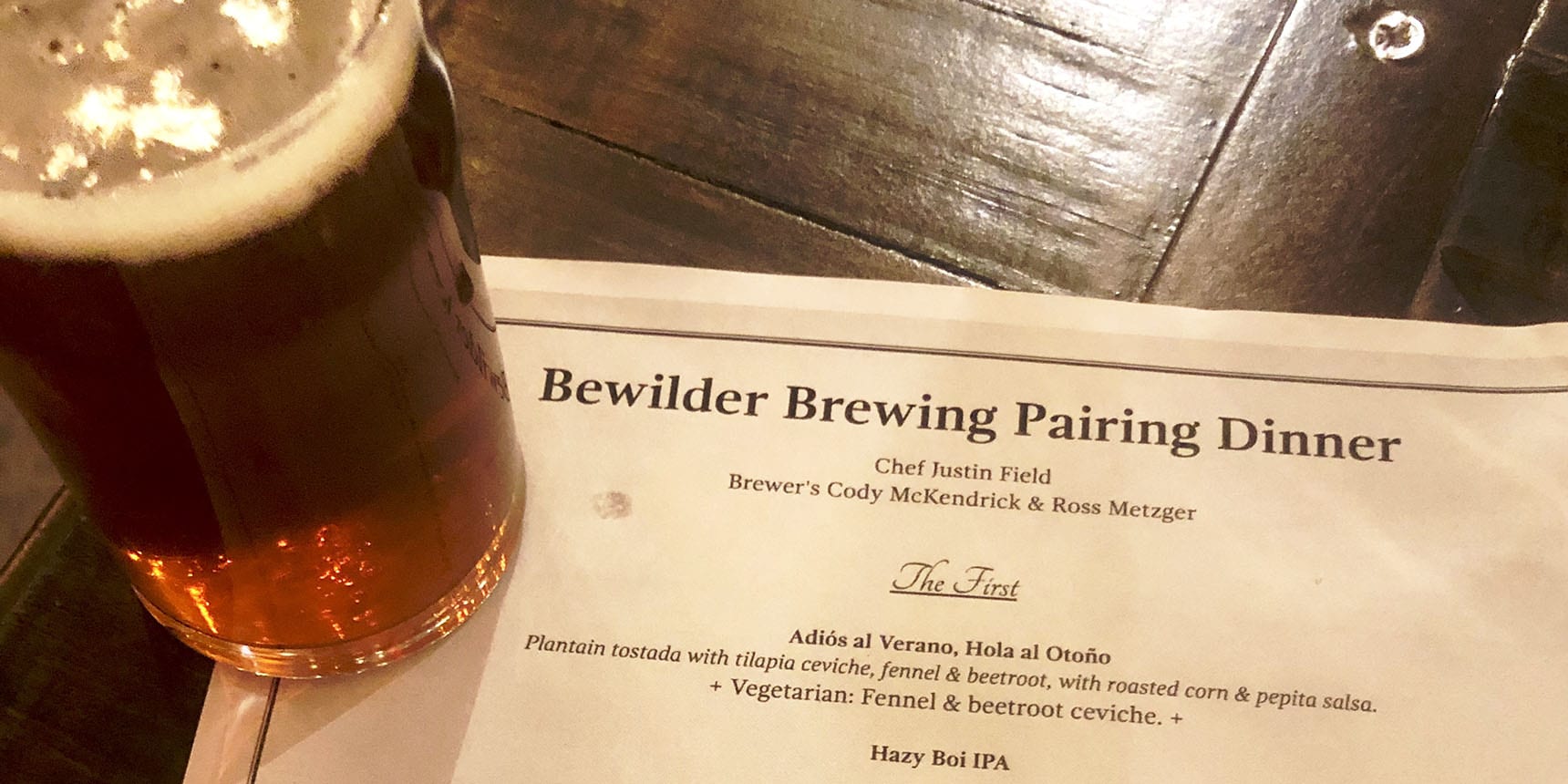 Bewilder Brewing - Beer Pairing Dinner - Featured 2