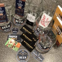 A sampling of goodies included in Utah Beer News Prize Packs. We randomly selected four survey respondents to win some Utah craft beer merchandise.